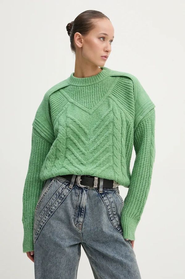 IRO Pulover IRO za žene, boja: zelena, topli, WP12SALENO