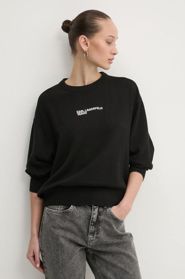 Karl Lagerfeld Jeans Pulover Karl Lagerfeld Jeans za žene, boja: crna, lagani, A1W18044