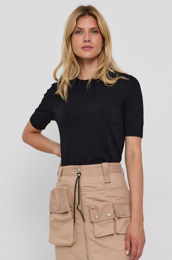 Karl Lagerfeld Pulover Karl Lagerfeld za žene, boja: crna, lagani