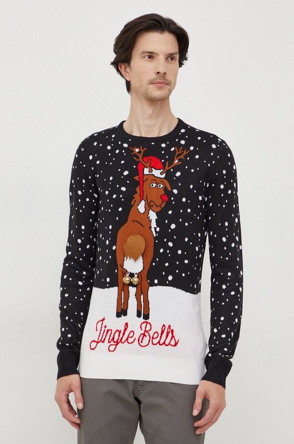 Lindbergh Pulover Lindbergh za muškarce, boja: crna, lagani