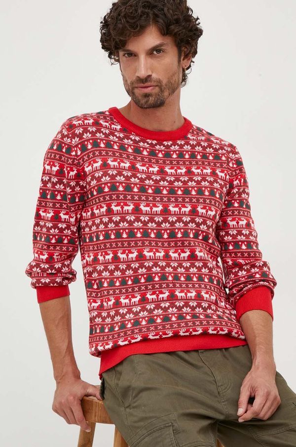 Lindbergh Pulover Lindbergh za muškarce, boja: crvena, lagani