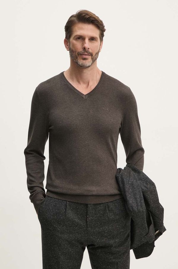 Lindbergh Pulover Lindbergh za muškarce, boja: smeđa, lagani, 30-800140