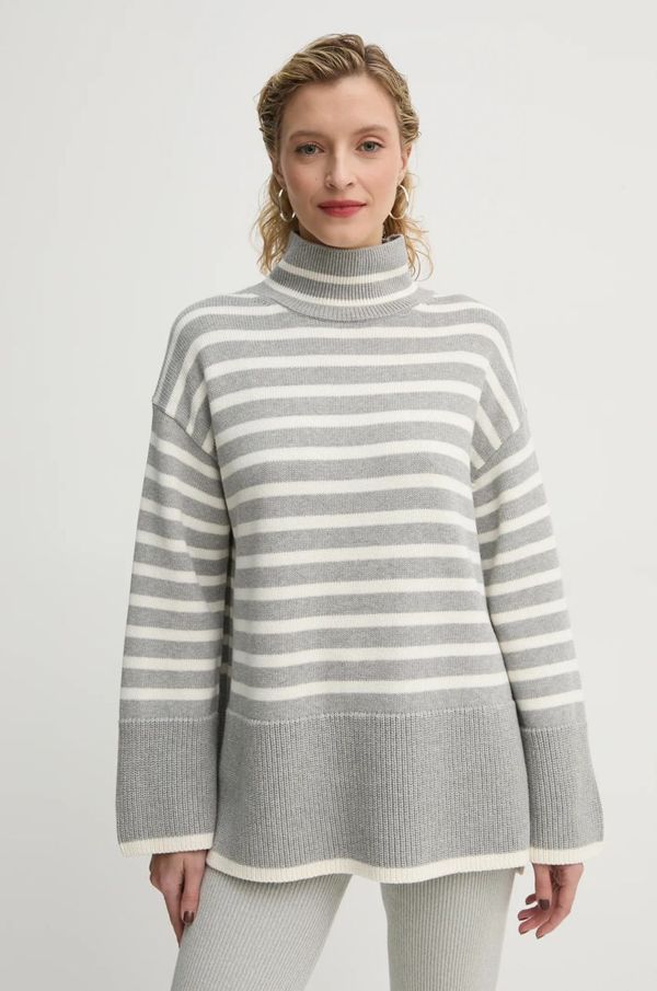 Marc O'Polo Pulover Marc O'Polo za žene, boja: siva, s dolčevitom, 500605960021