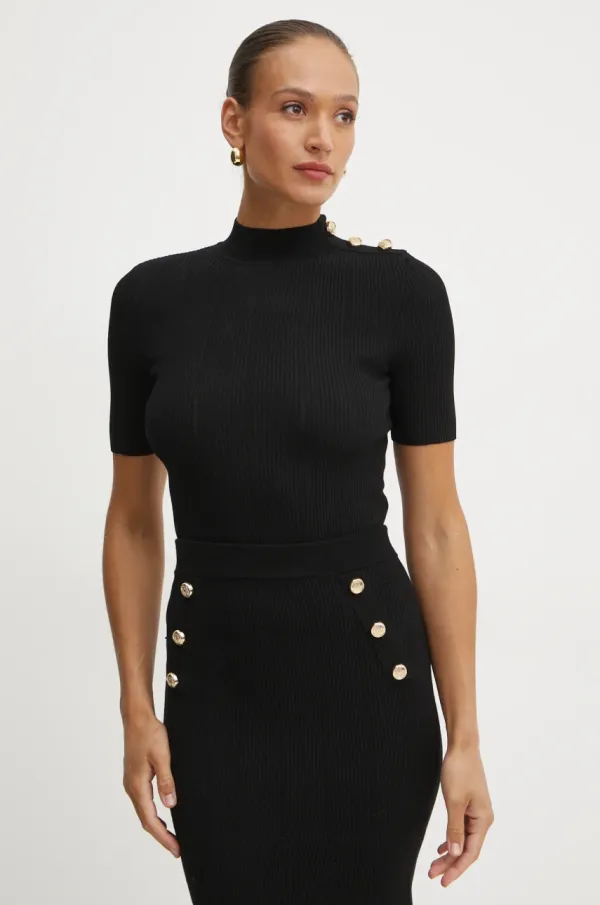 Marciano Guess Pulover Marciano Guess GRACE za žene, boja: crna, lagani, s poludolčevitom, 5RGR24 5810Z