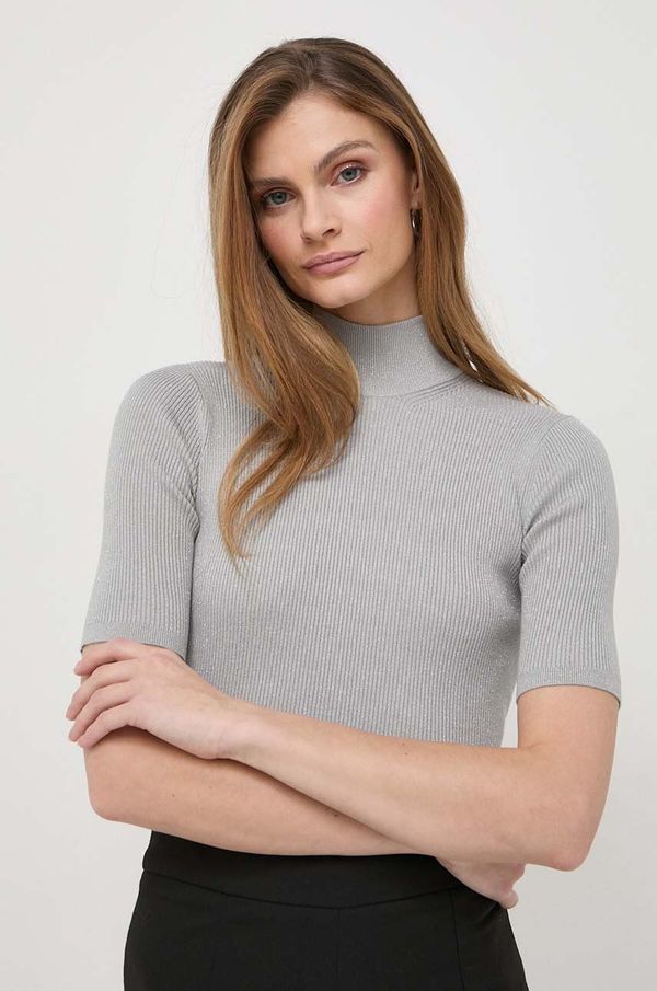 Max Mara Leisure Pulover Max Mara Leisure za žene, boja: siva, lagani, s dolčevitom, 2416361027600