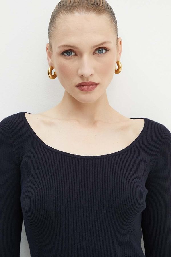 Max Mara Leisure Pulover Max Mara Leisure za žene, boja: tamno plava, lagani, 2426366048600