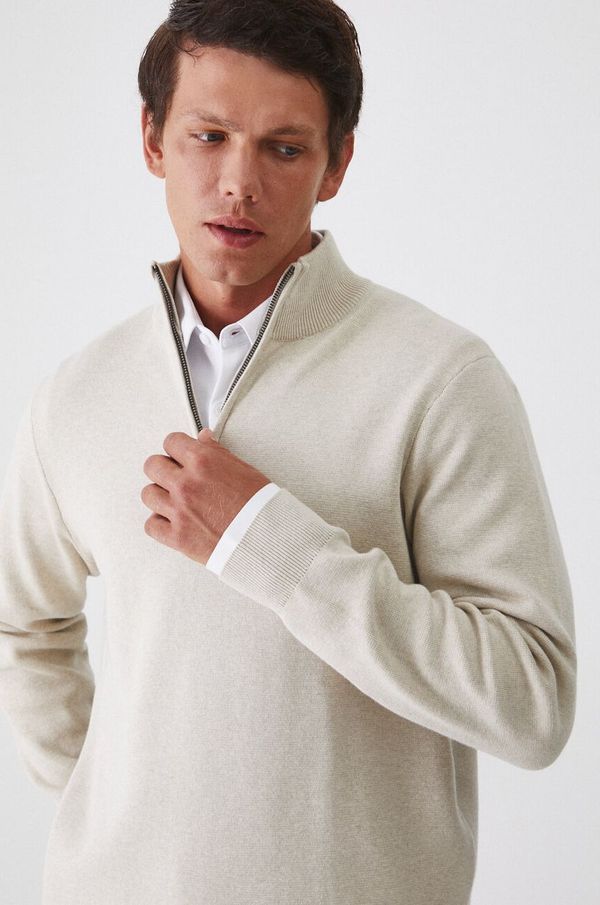 Medicine Pulover Medicine za muškarce, boja: bež, lagani, s dolčevitom