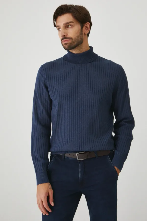 Medicine Pulover Medicine za muškarce, boja: tamno plava, s dolčevitom