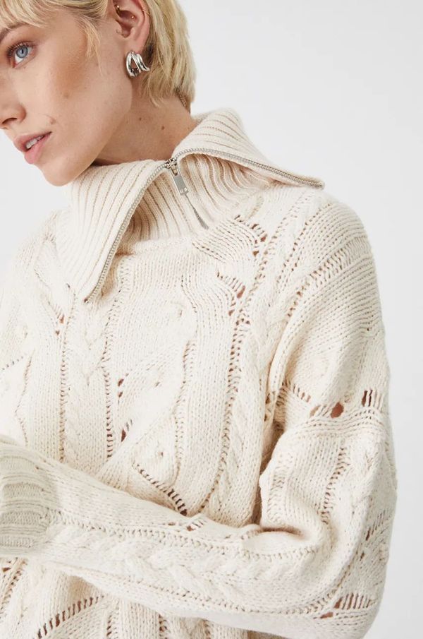 Medicine Pulover Medicine za žene, boja: bež, topli, s dolčevitom