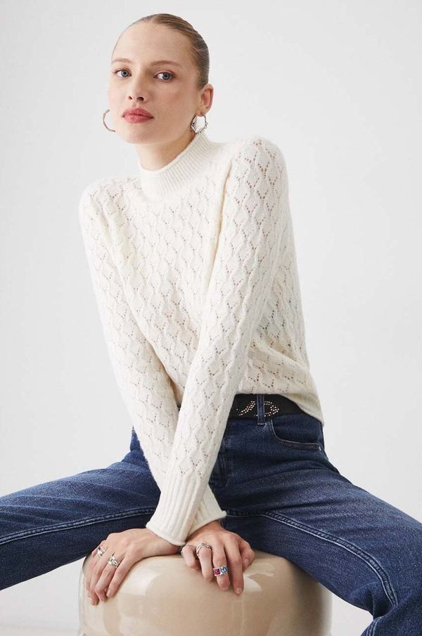 Medicine Pulover Medicine za žene, boja: bež, topli, s poludolčevitom