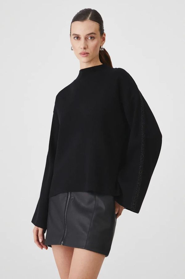 Medicine Pulover Medicine za žene, boja: crna, lagani, s poludolčevitom