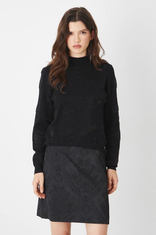 Medicine Pulover Medicine za žene, boja: crna, lagani, s poludolčevitom