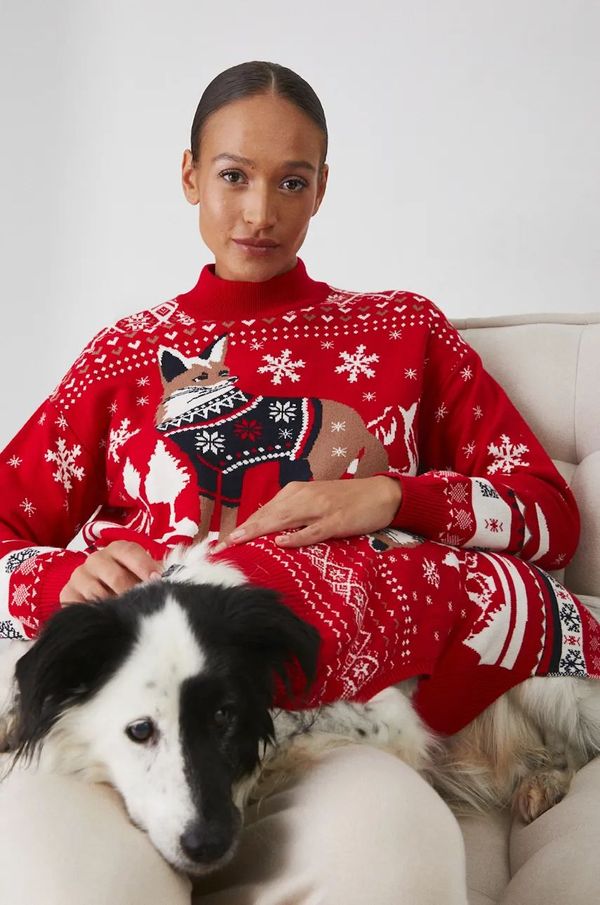 Medicine Pulover Medicine za žene, boja: crvena, lagani, s poludolčevitom