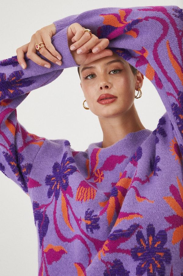 Medicine Pulover Medicine za žene, boja: ljubičasta, topli