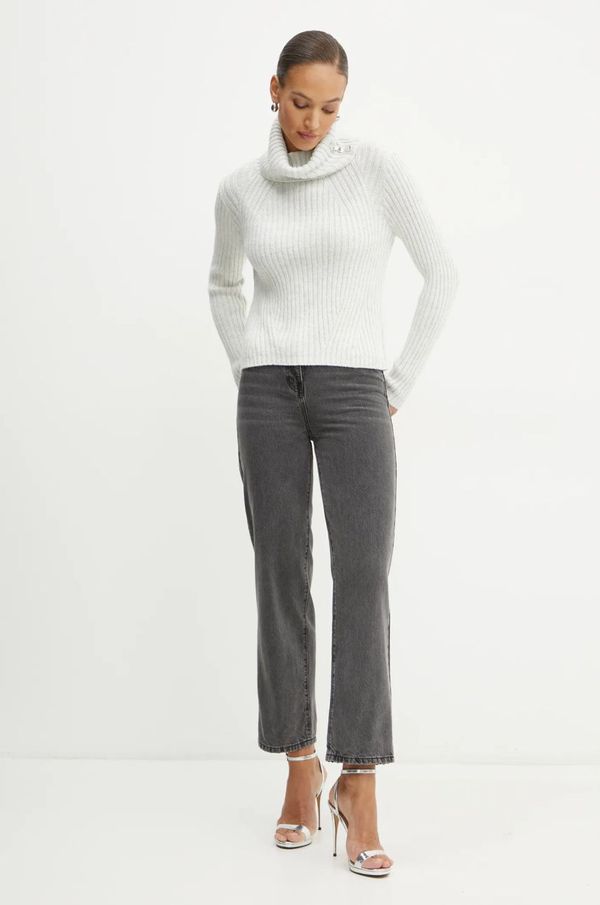 Morgan Pulover Morgan MCASI za žene, boja: siva, s dolčevitom, MCASI