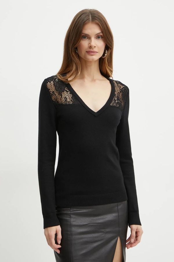 Morgan Pulover Morgan MCOURSE za žene, boja: crna, lagani, s dolčevitom, MCOURSE