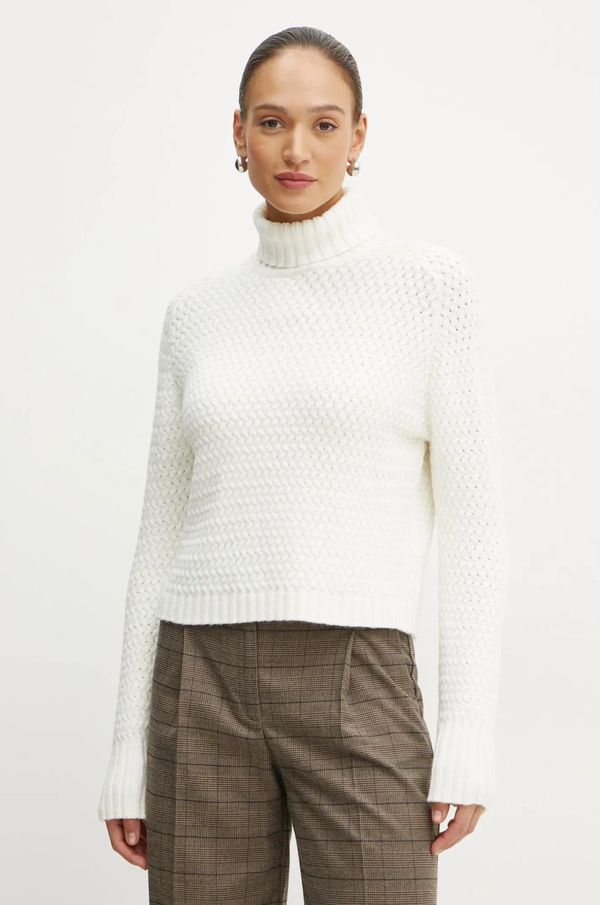 Morgan Pulover Morgan MCOURTA za žene, boja: bež, s dolčevitom, MCOURTA