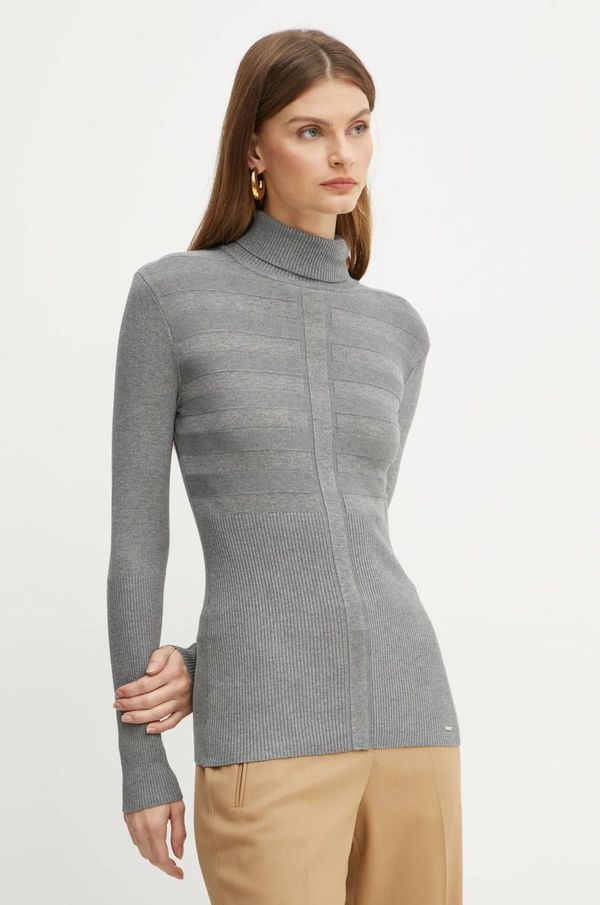 Morgan Pulover Morgan MENTOS.M za žene, boja: siva, s dolčevitom