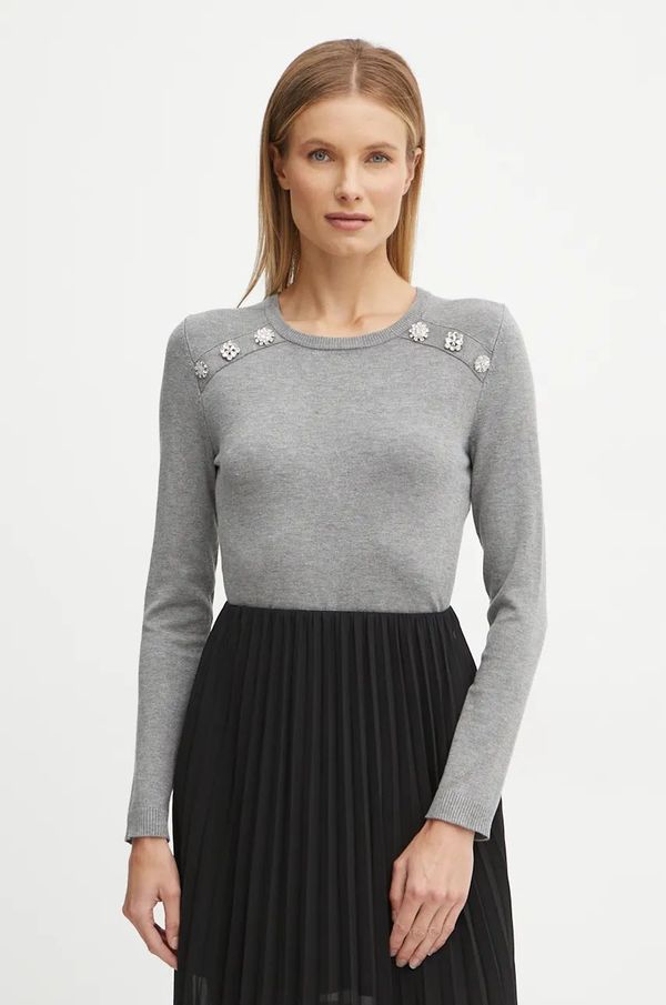 Morgan Pulover Morgan MIXBO za žene, boja: siva, lagani