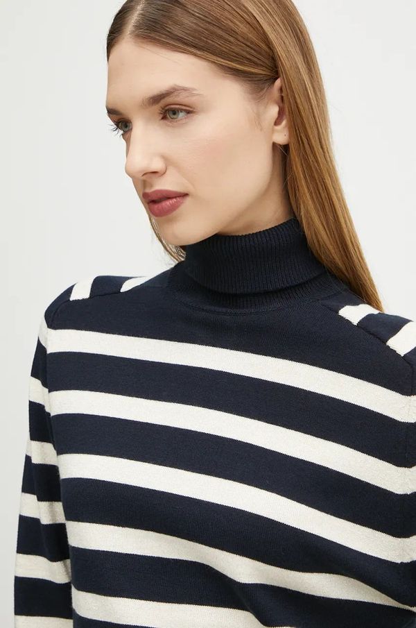 Morgan Pulover Morgan MLAGON za žene, boja: tamno plava, lagani, s dolčevitom, MLAGON