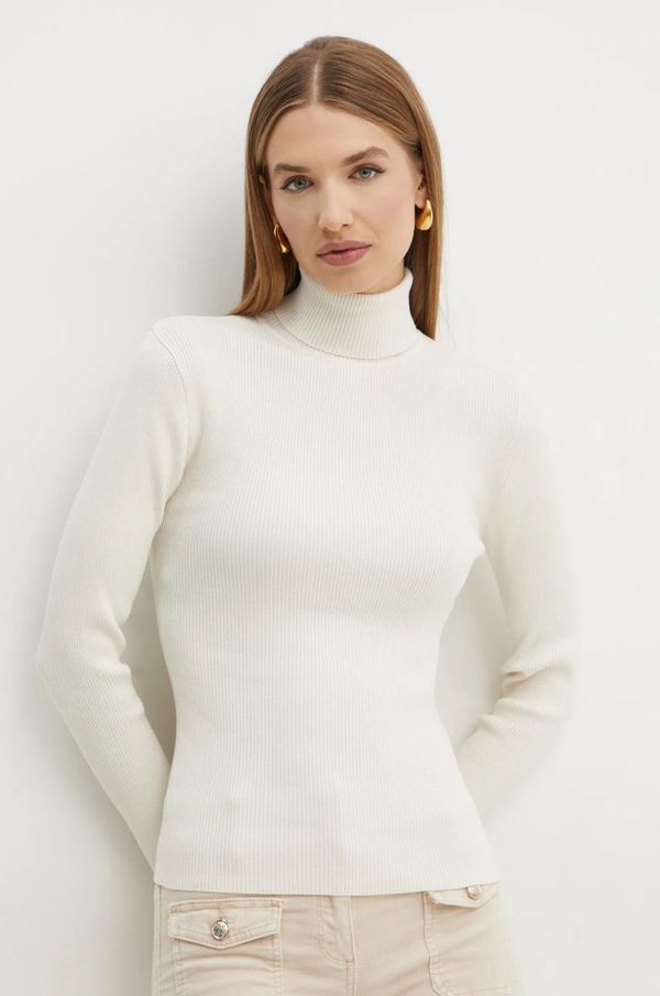 Morgan Pulover Morgan MSALSA za žene, boja: bež, lagani, s dolčevitom, MSALSA