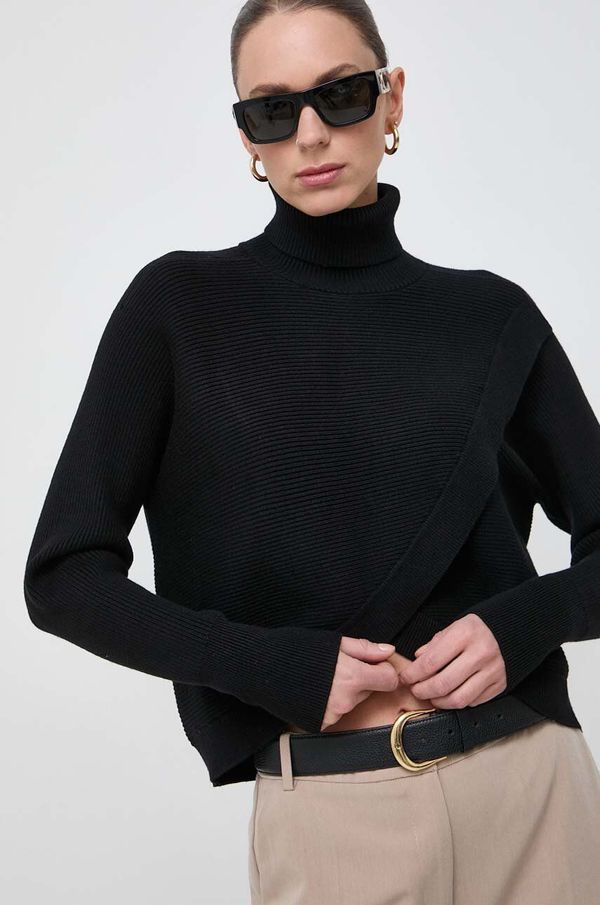 Morgan Pulover Morgan za žene, boja: crna, s dolčevitom