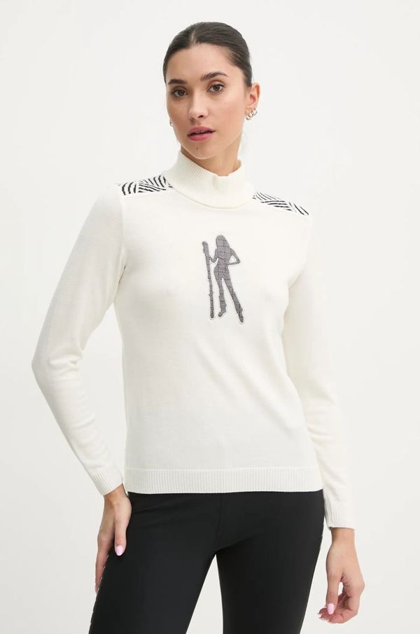 Newland Pulover Newland Fleur za žene, boja: bež, topli, s dolčevitom, N46548.91