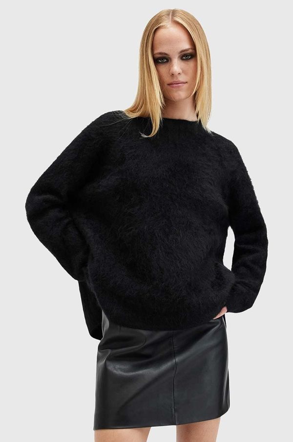 AllSaints Pulover od kašmira AllSaints REBEL CREW NECK boja: crna, W117KB