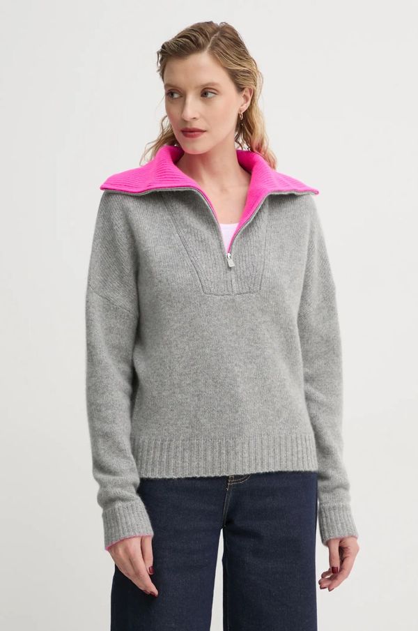 From Future Pulover od kašmira FROM FUTURE boja: siva, lagani, s poludolčevitom, WPM02165