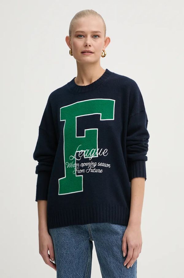 From Future Pulover od kašmira FROM FUTURE boja: tamno plava, lagani, WPR02211