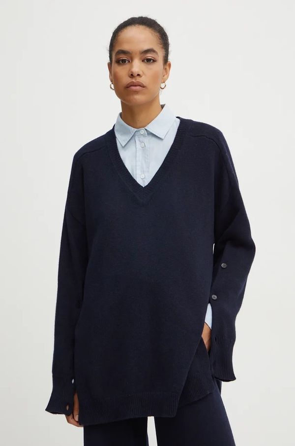 Liviana Conti Pulover od kašmira Liviana Conti boja: tamno plava, lagani, L4WC07