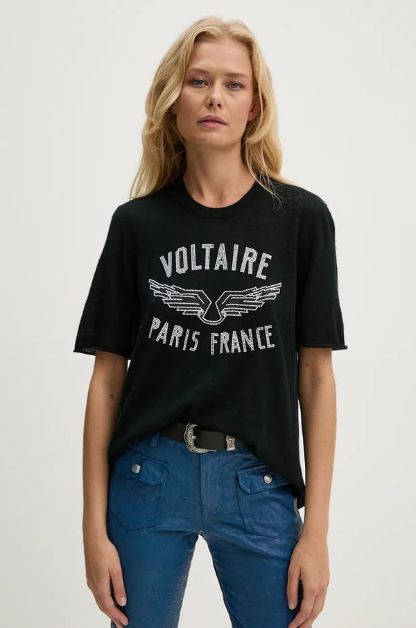 Zadig&Voltaire Pulover od kašmira ZADIG&VOLTAIRE boja: crna, lagani, KWSW01676