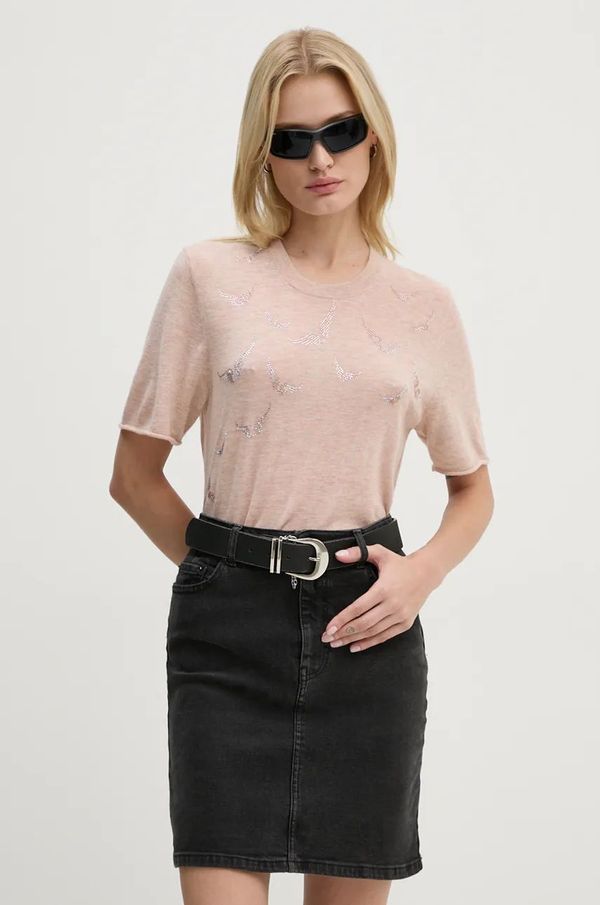 Zadig&Voltaire Pulover od kašmira ZADIG&VOLTAIRE boja: ružičasta, lagani, KWSW01674