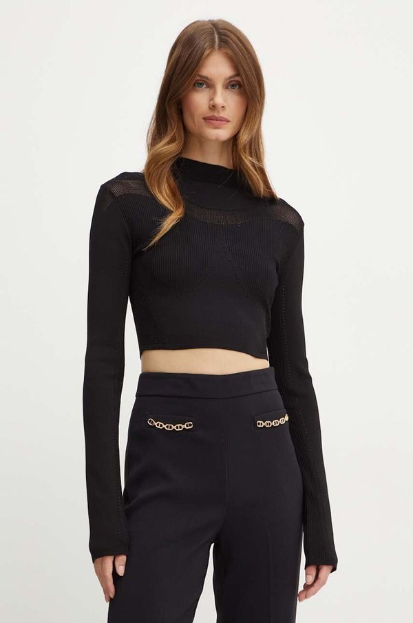 Patrizia Pepe Pulover Patrizia Pepe za žene, boja: crna, lagani, s poludolčevitom, 8K0218 K195