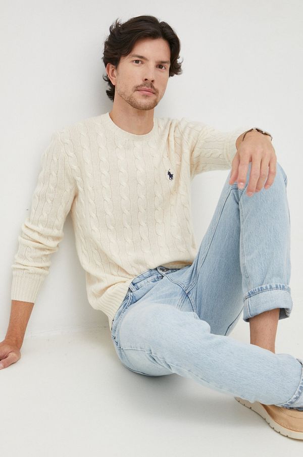 Ralph Lauren Pulover Polo Ralph Lauren za muškarce, boja: bež, lagani