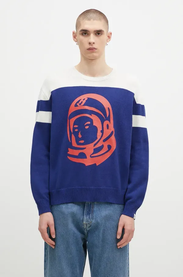 Billionaire Boys Club Pulover s dodatkom kašmira Billionaire Boys Club Astro Knitted Crewneck boja: tamno plava, B24325