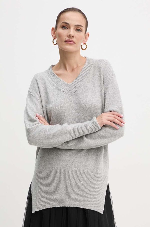 Liviana Conti Pulover s dodatkom kašmira Liviana Conti boja: siva, lagani, F4WG43