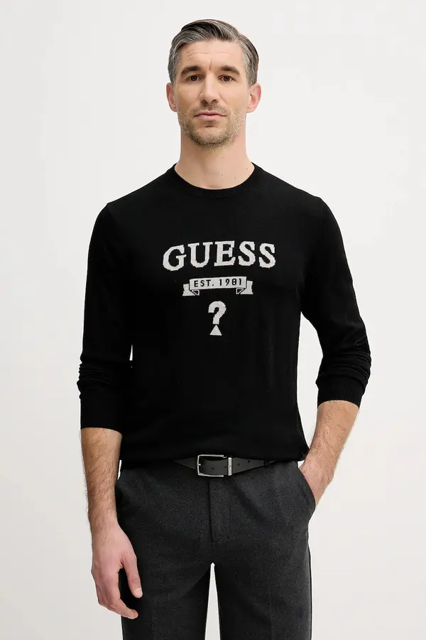 Guess Pulover s dodatkom svile Guess HAMMOND