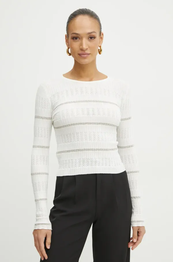 Pinko Pulover s dodatkom svile Pinko za žene, boja: bijela, lagani, 104735 A2FC