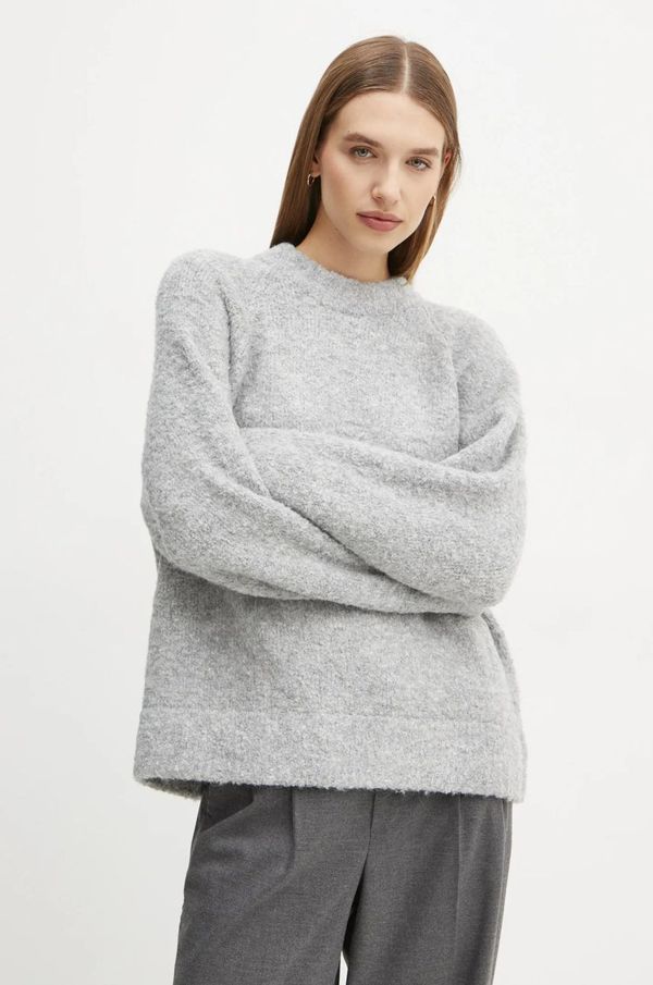 2NDDAY Pulover s dodatkom vune 2NDDAY Garnet za žene, boja: siva, topli, 2251340409