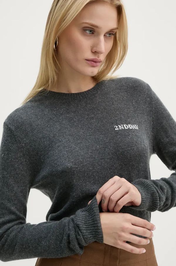2NDDAY Pulover s dodatkom vune 2NDDAY Lance TT za žene, boja: siva, lagani, 2245343408