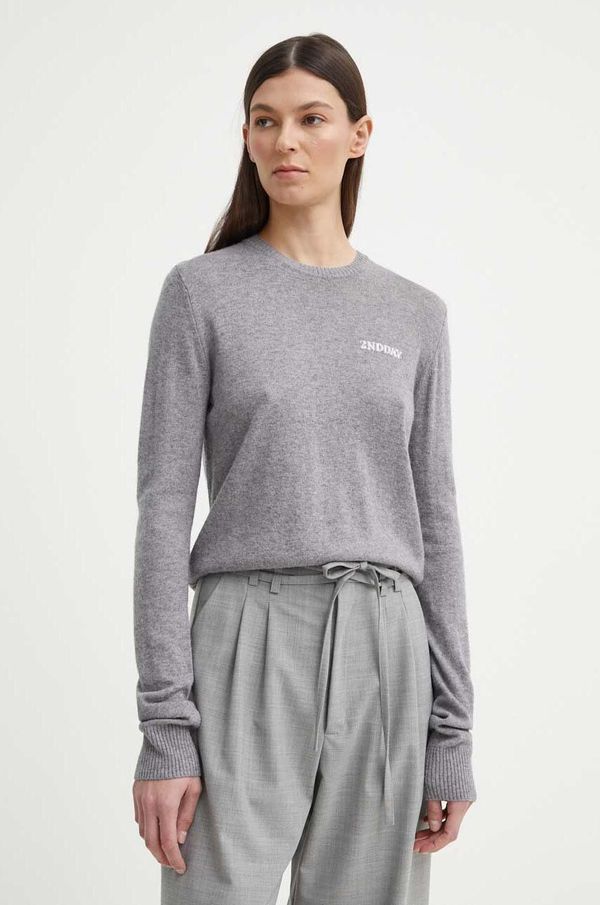 2NDDAY Pulover s dodatkom vune 2NDDAY Lance za žene, boja: siva, lagani, 2000340408
