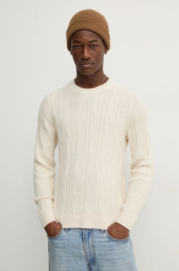 Abercrombie & Fitch Pulover s dodatkom vune Abercrombie & Fitch za muškarce, boja: bež, lagani, KI120-4197