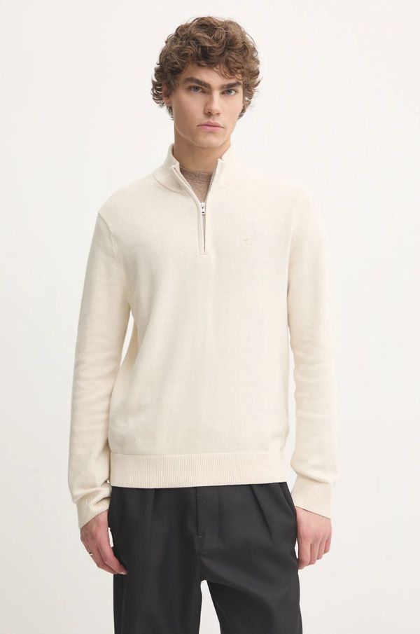 Abercrombie & Fitch Pulover s dodatkom vune Abercrombie & Fitch za muškarce, boja: bež, s poludolčevitom, KI120-4149