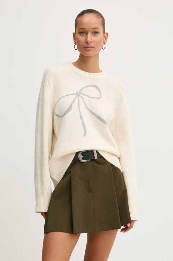 Abercrombie & Fitch Pulover s dodatkom vune Abercrombie & Fitch za žene, boja: bež, KI150-4364