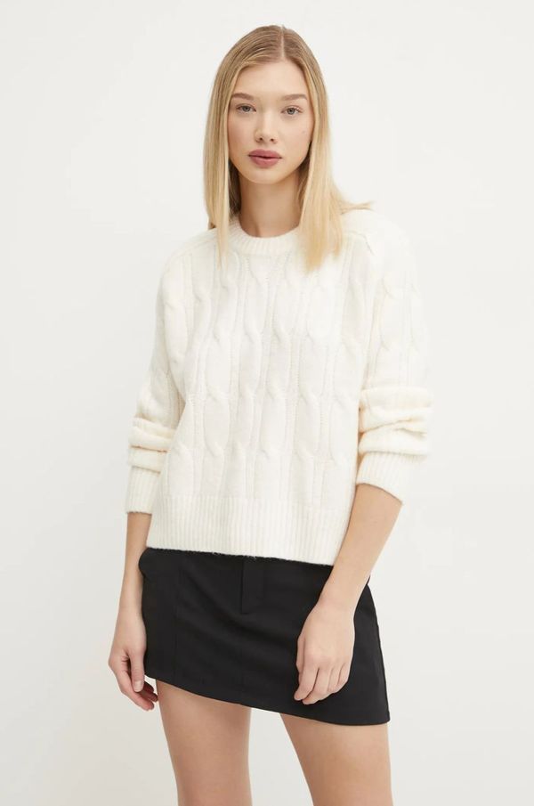 Abercrombie & Fitch Pulover s dodatkom vune Abercrombie & Fitch za žene, boja: bež, topli, KI150-4457