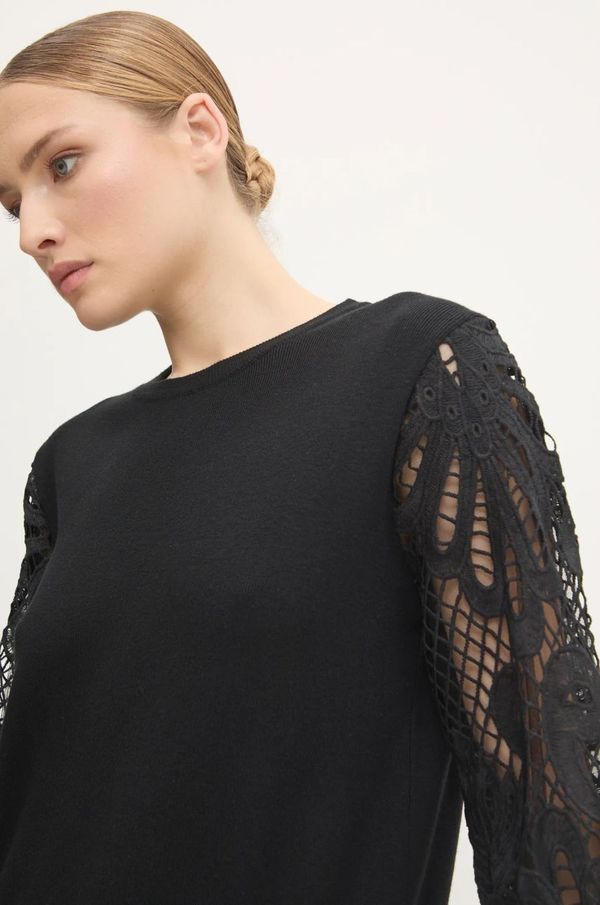Answear Lab Pulover s dodatkom vune Answear Lab za žene, boja: crna, lagani