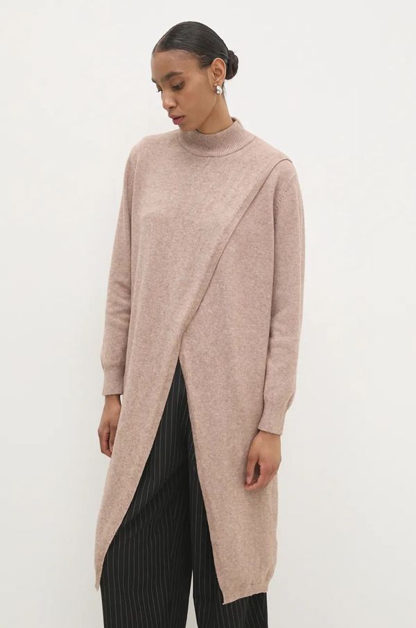 Answear Lab Pulover s dodatkom vune Answear Lab za žene, boja: crvena, lagani, s poludolčevitom