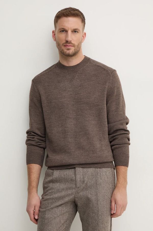 Armani Exchange Pulover s dodatkom vune Armani Exchange za muškarce, boja: smeđa, 6DZM1F ZM1LZ