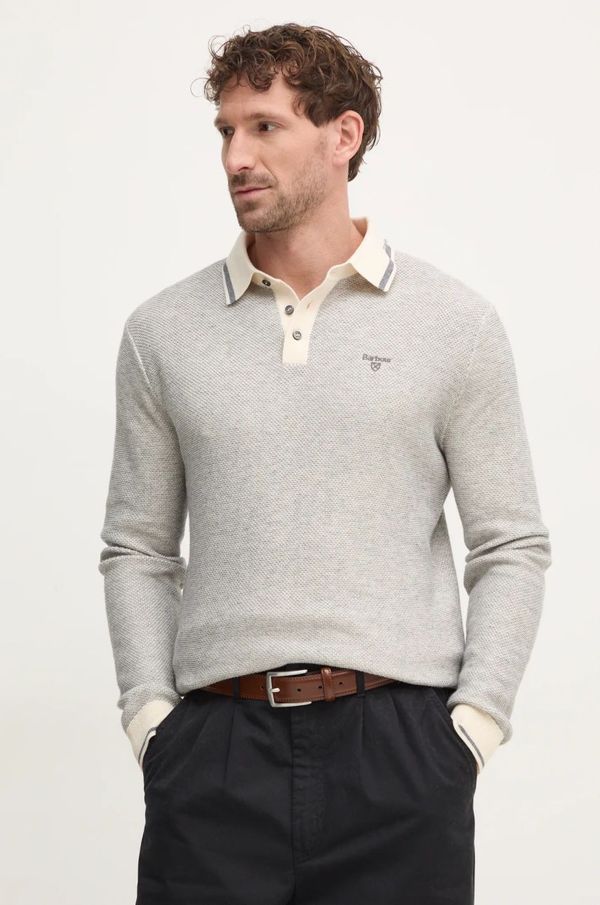 Barbour Pulover s dodatkom vune Barbour za muškarce, boja: siva, lagani, MKN1631ST13